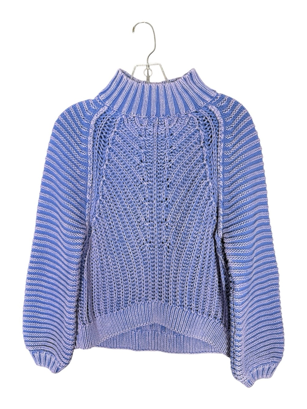 Free People Sweetheart Blazer 100% Cotton Chunky Textured Knit Balloon Sleeve M